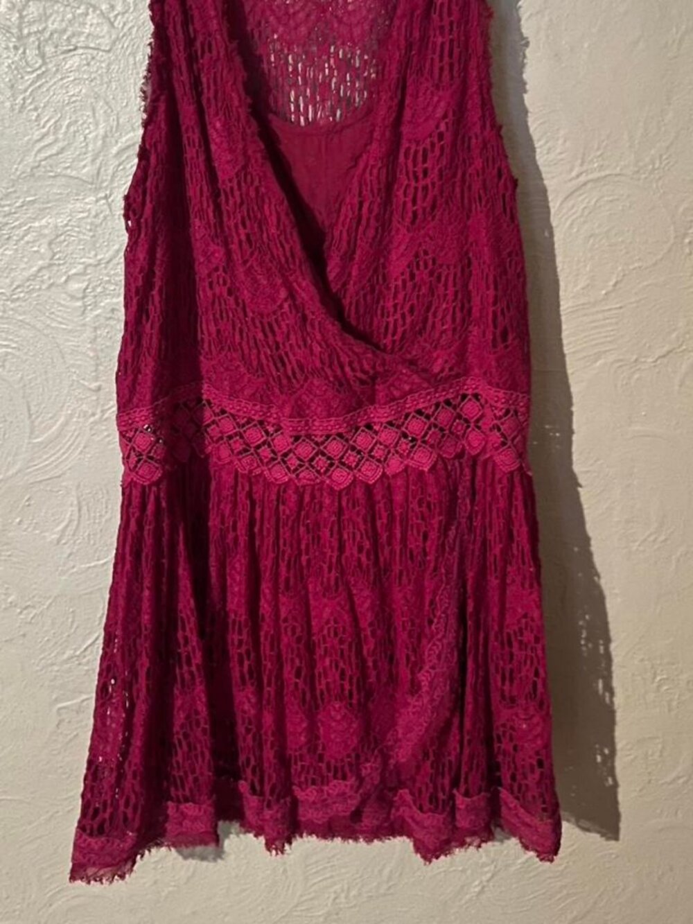 Free People Women's Pink and Burgundy Dress